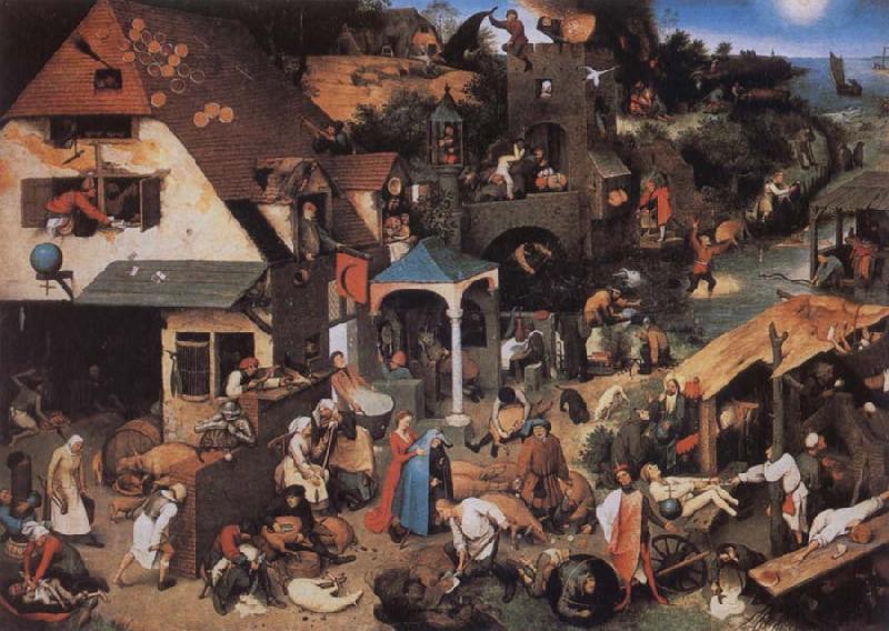 BRUEGHEL, Pieter the Younger Netherlandish Proverbs China oil painting art